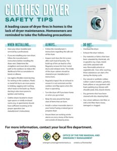 Clothes Dryer Fire Safety Tip Sheet