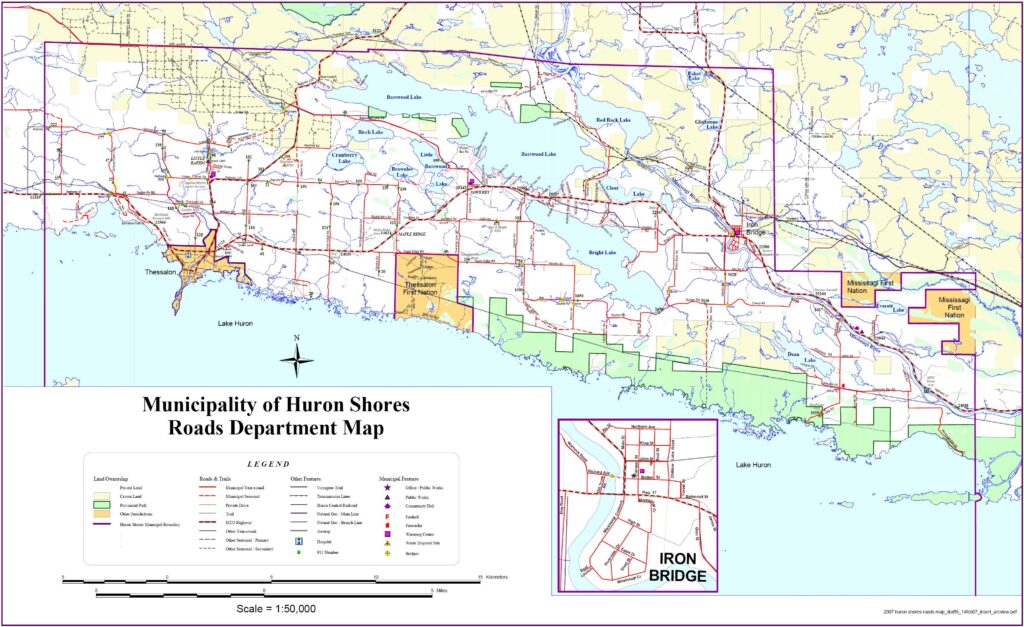 Municipality of Huron Shores Roads Department Map