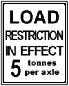 Load Restriction in Effect