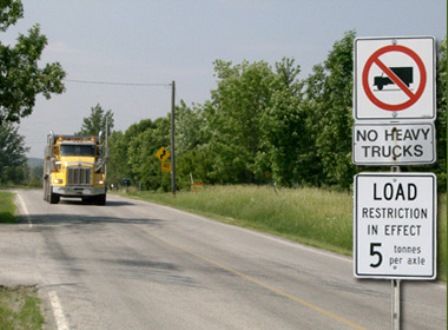 Spring Half-Load Truck Restrictions in Effect